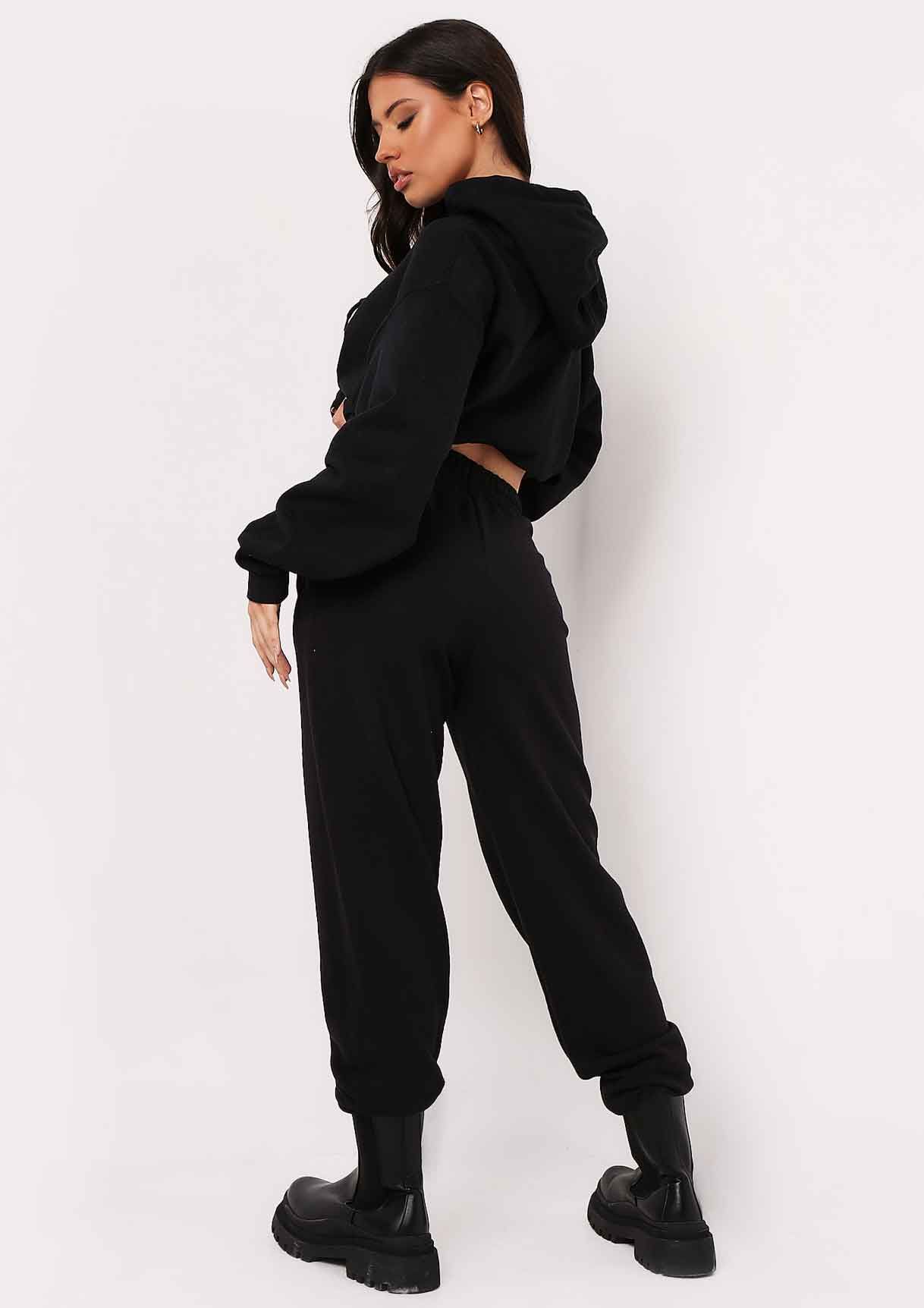 Aaliyah Black Cropped Hoody sold by Missy Empire product image thumbnail 3