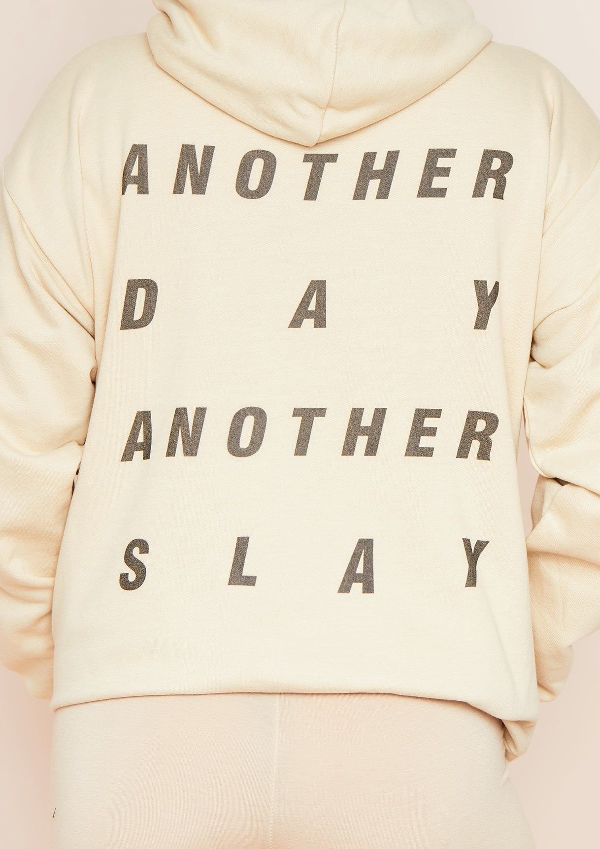Mindy Sand Another Day Another Slay Slogan Oversized Hoodie sold by Missy Empire product image thumbnail 3