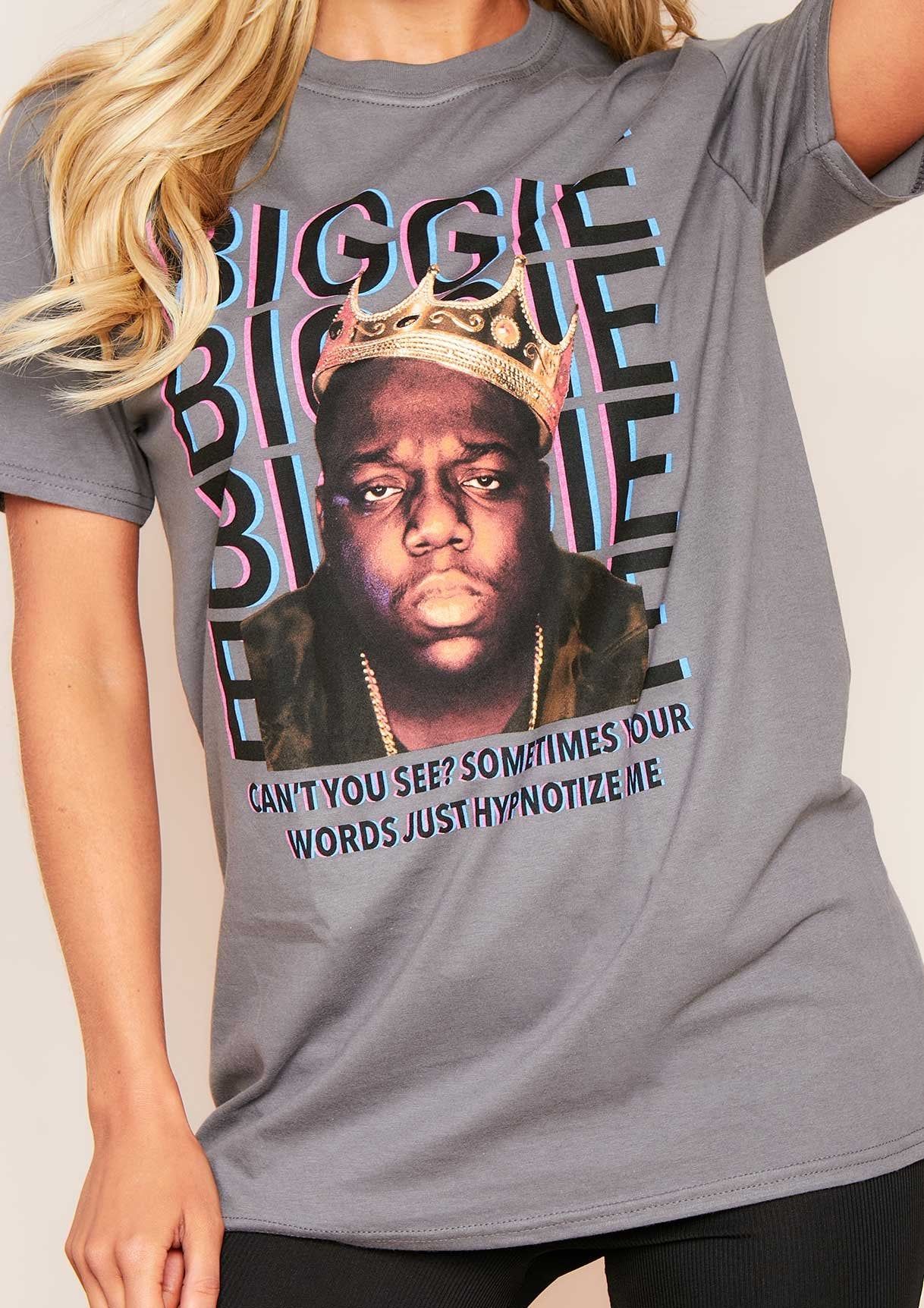 Donata Charcoal Biggie Smalls Slogan T-Shirt sold by Missy Empire product image thumbnail 3