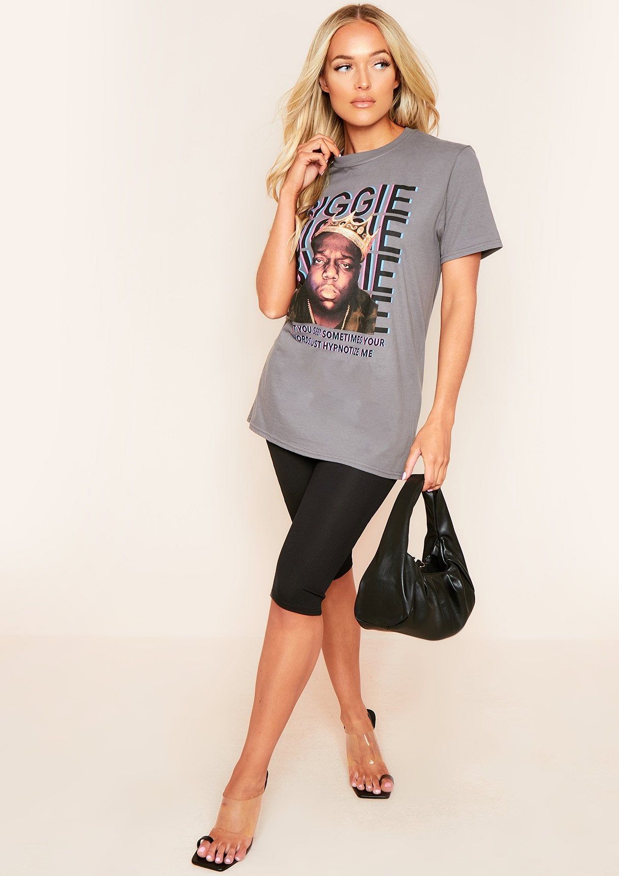 Donata Charcoal Biggie Smalls Slogan T-Shirt sold by Missy Empire product image thumbnail 4