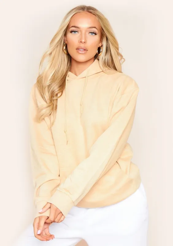 Karina Camel Oversized Drawstring Hoodie sold by Missy Empire