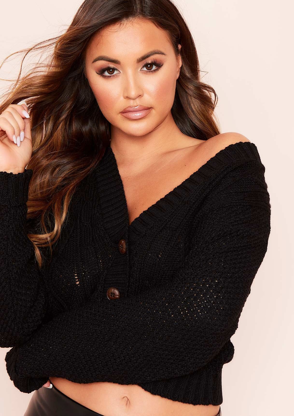 Emma Black Knit Button Cardigan sold by Missy Empire product image thumbnail 3