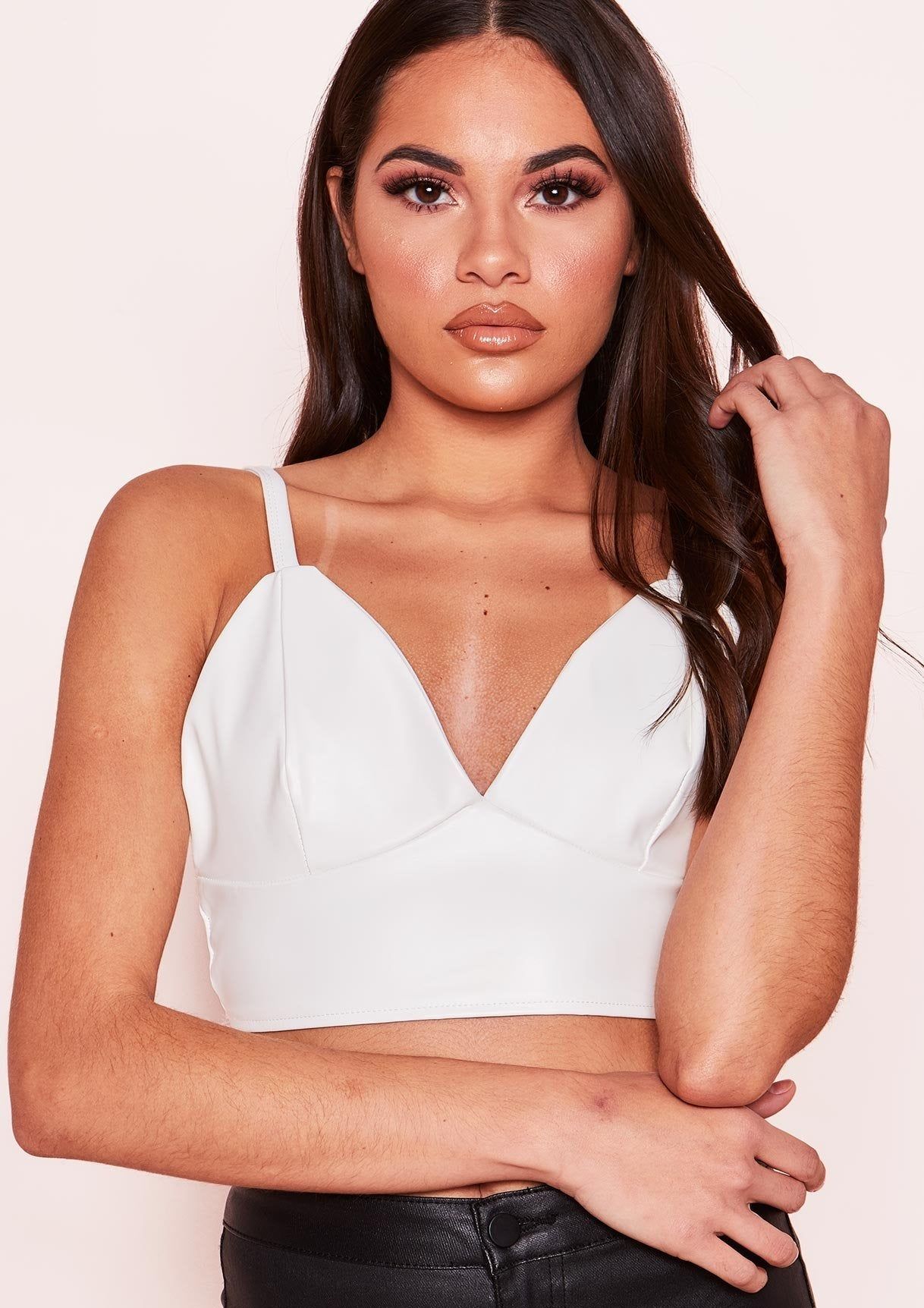 Evie White PU Bralet sold by Missy Empire product image thumbnail 4