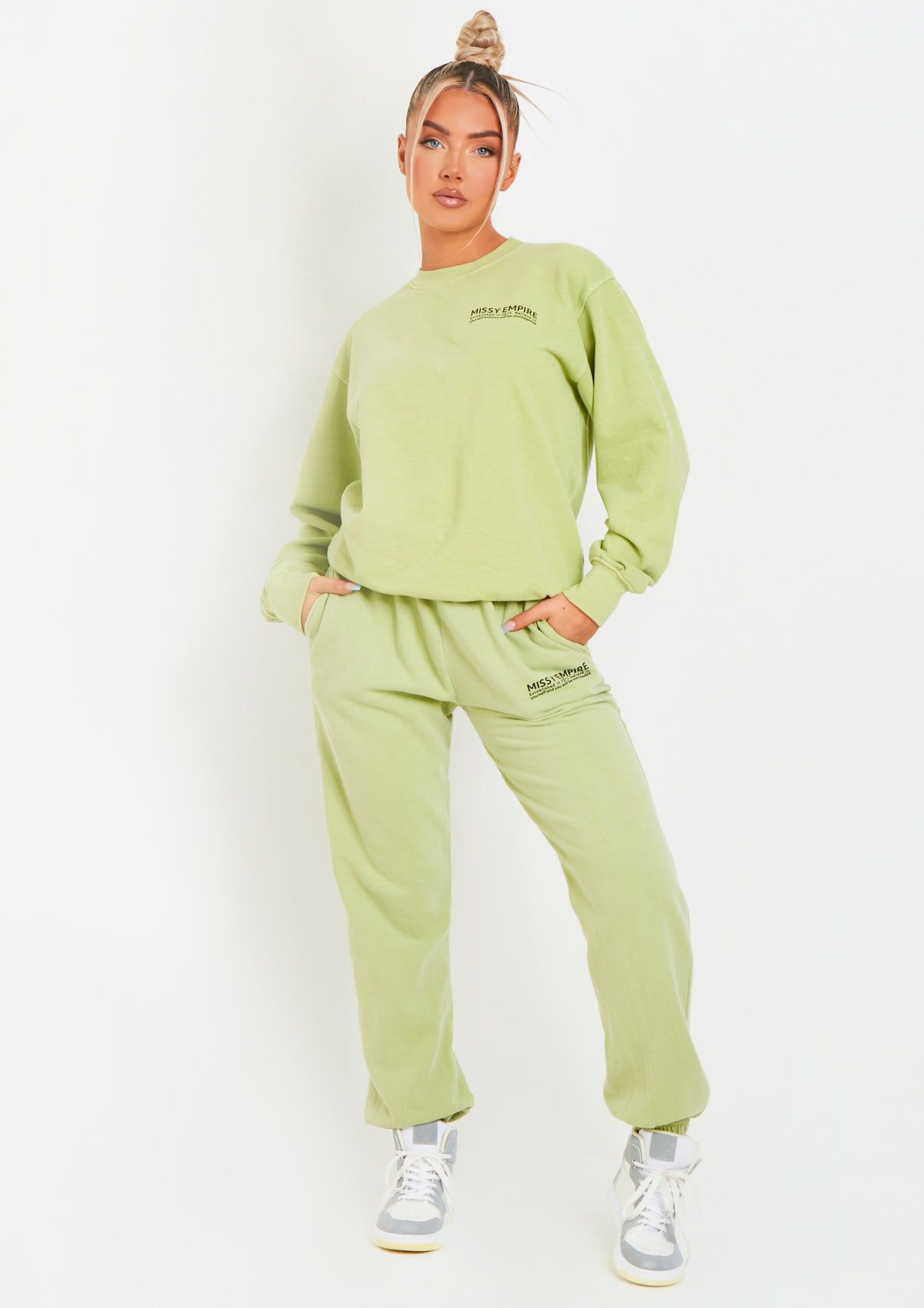 Imogen Lime Missy Empire Text Oversized Joggers sold by Missy Empire product image thumbnail 2