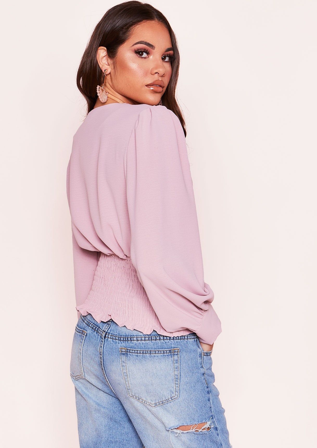 Maddie Pink Button Up Blouse sold by Missy Empire product image thumbnail 2