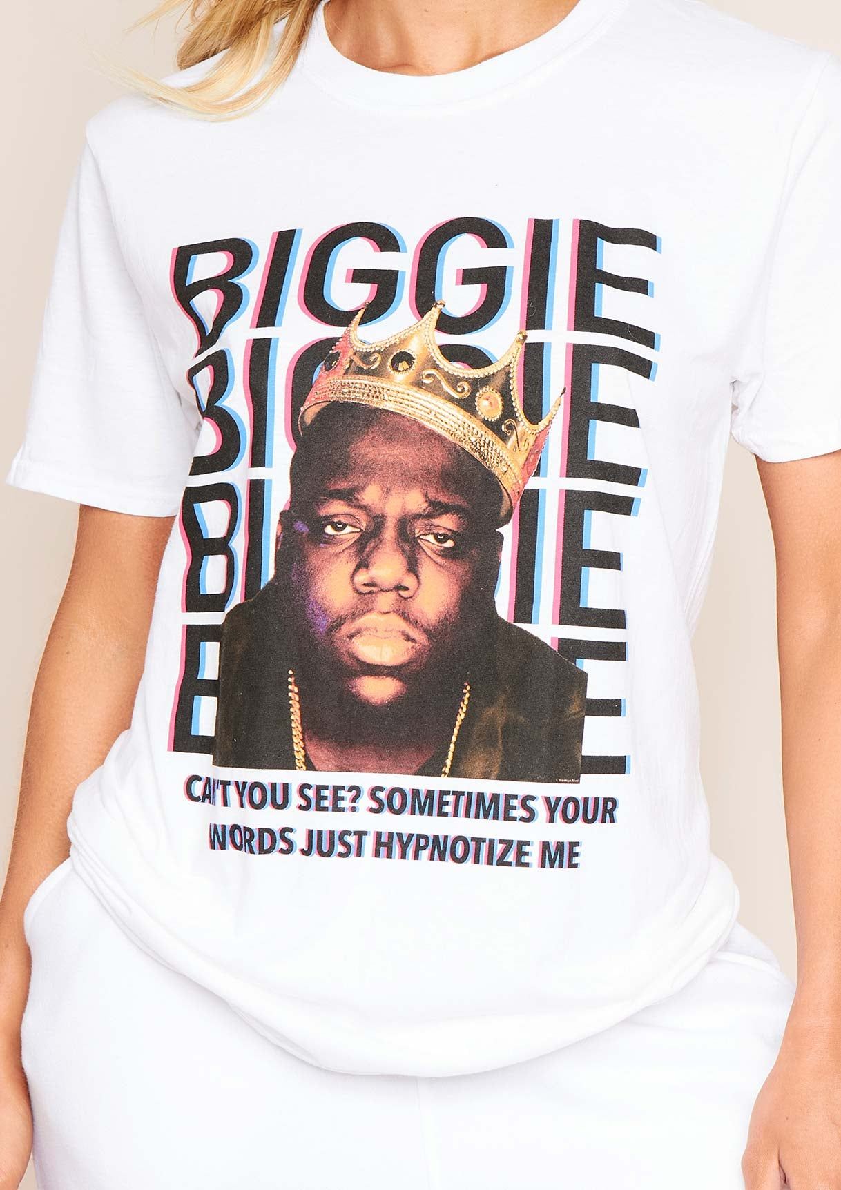 Donata White Biggie Smalls Slogan T-Shirt sold by Missy Empire product image thumbnail 4