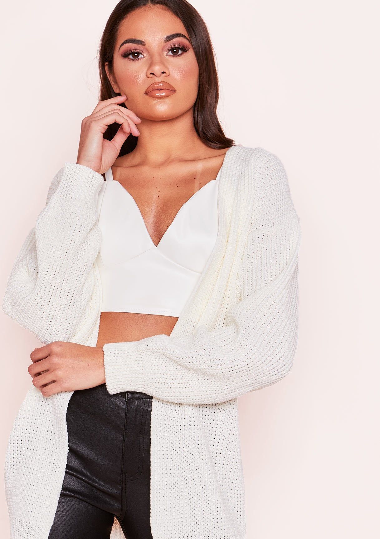 Miriam Cream Knit Cardigan sold by Missy Empire product image thumbnail 4