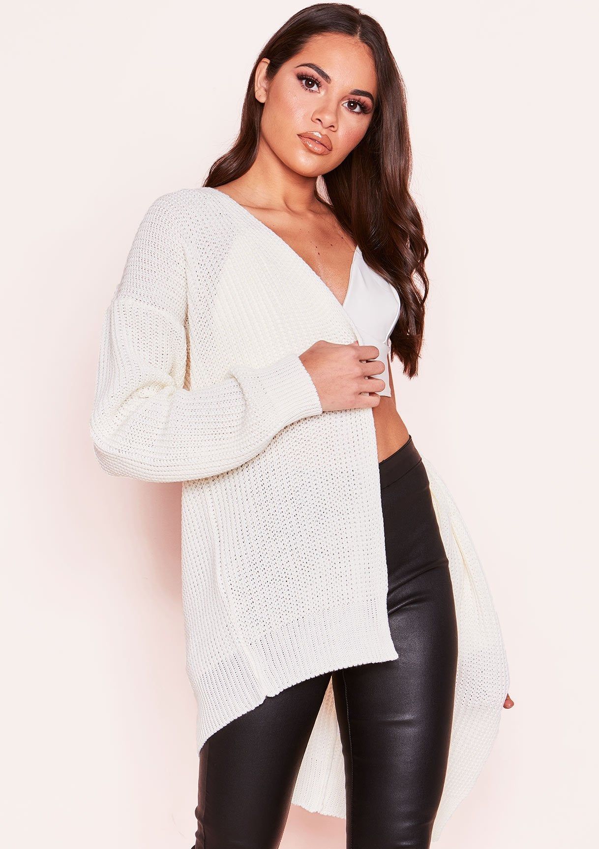 Miriam Cream Knit Cardigan sold by Missy Empire