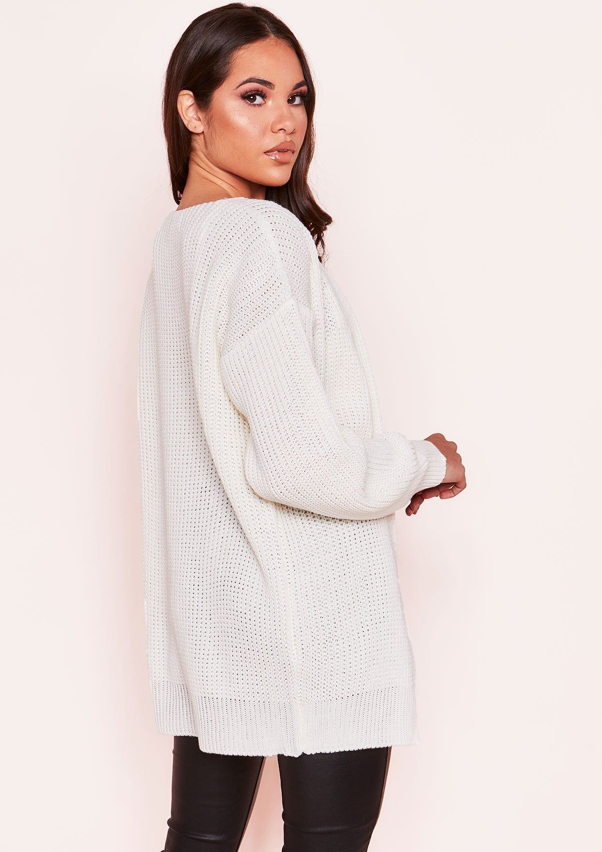 Miriam Cream Knit Cardigan sold by Missy Empire product image thumbnail 2