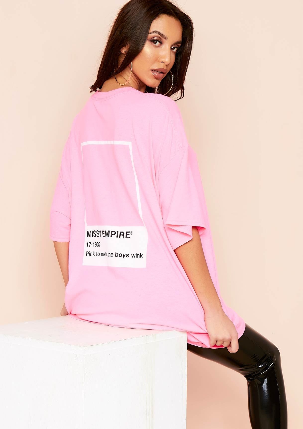Amiya Neon Pink Missy Empire Oversized T-Shirt sold by Missy Empire
