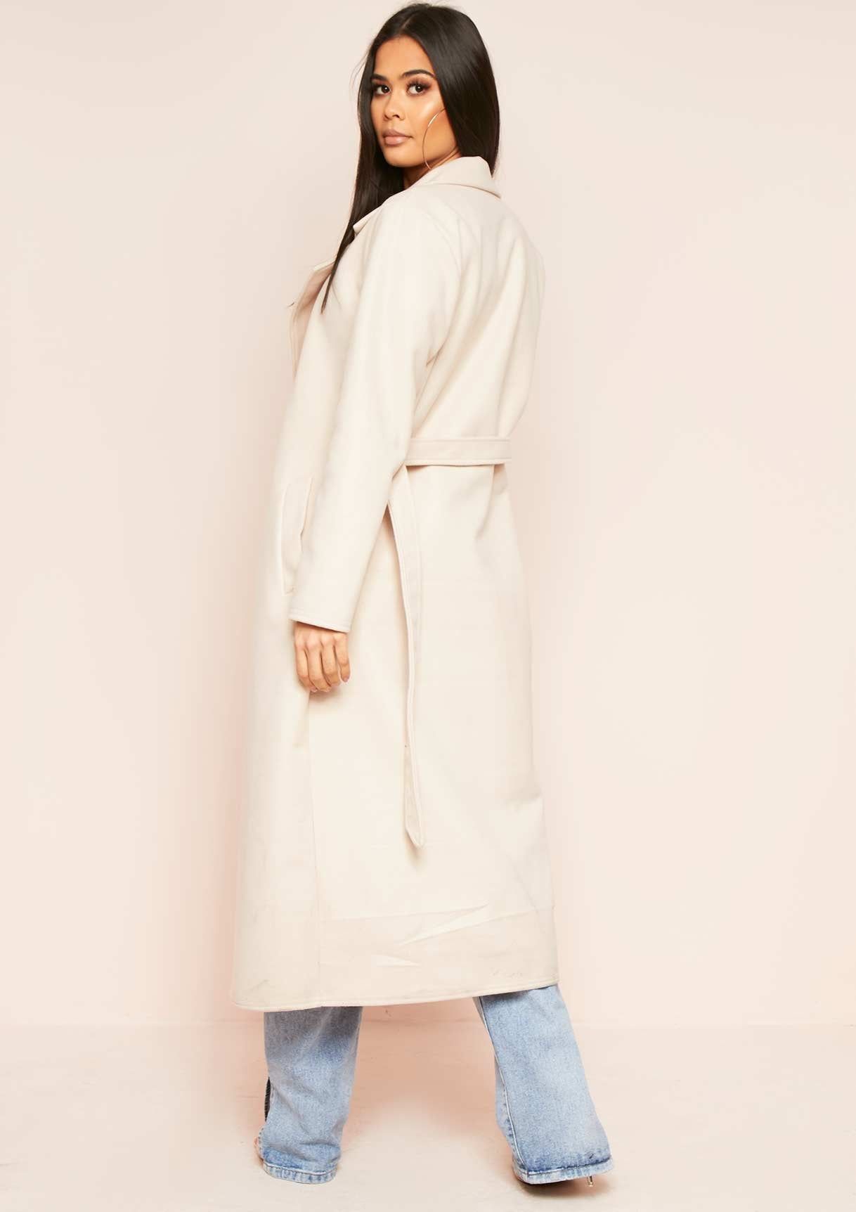 Layla Stone Long Belted Formal Coat sold by Missy Empire product image thumbnail 2