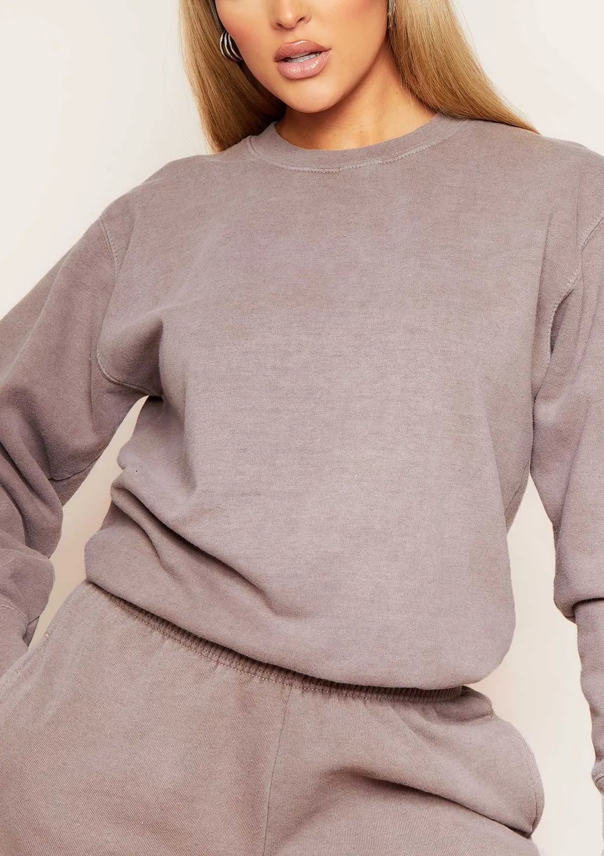 Ashley Mocha Washed Oversized Sweatshirt sold by Missy Empire product image thumbnail 2