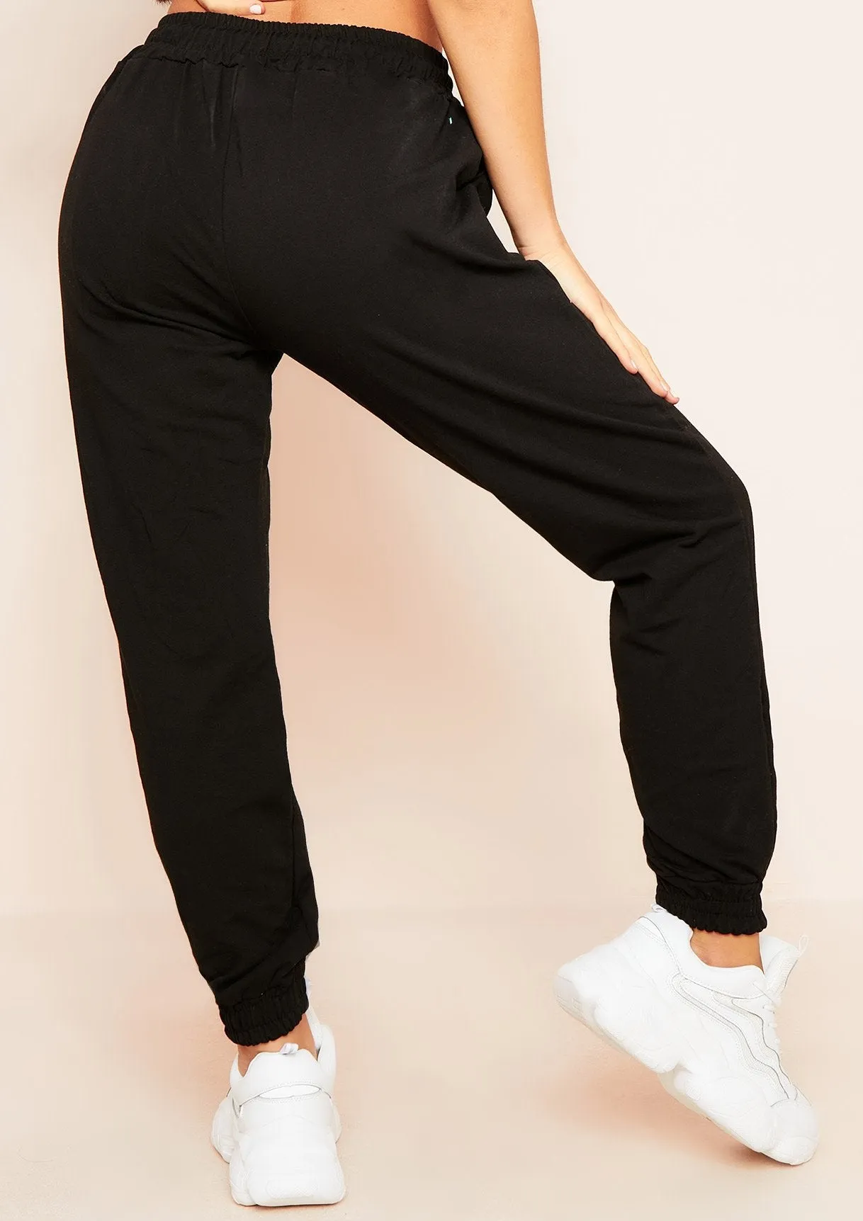 Marie Black Drawstring Casual Joggers sold by Missy Empire product image thumbnail 2
