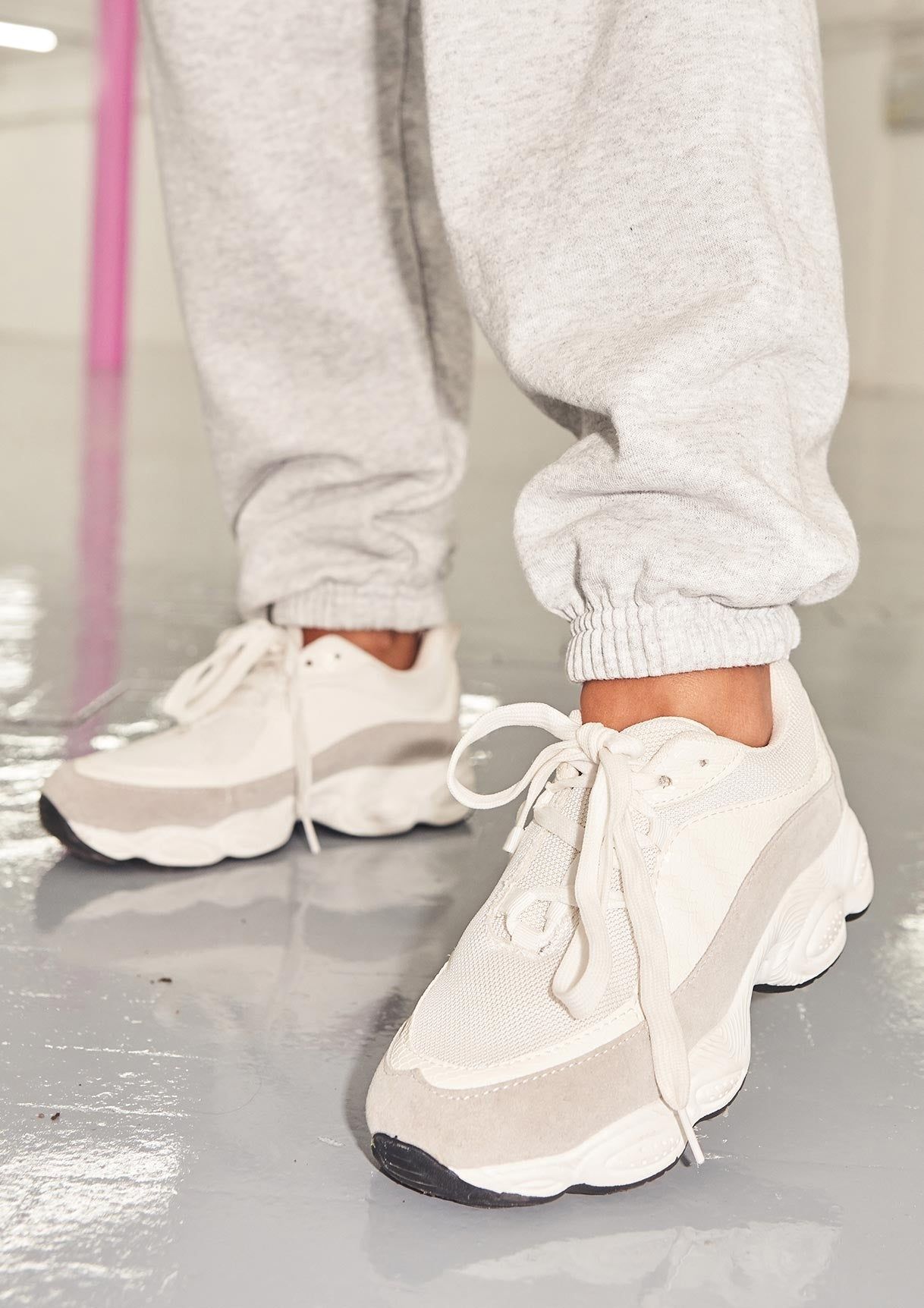 Val White Chunky Sole Trainers sold by Missy Empire