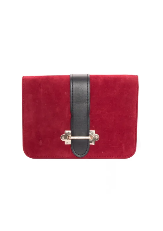 Charlotte Red Suede Belted Bumbag sold by Missy Empire