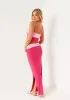 Asha Pink Contrast Fold Over Slinky Bandeau Top sold by Missy Empire