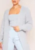 Addie Light Grey Longline Knit Cardigan sold by Missy Empire