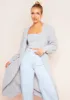 Addie Light Grey Longline Knit Cardigan sold by Missy Empire