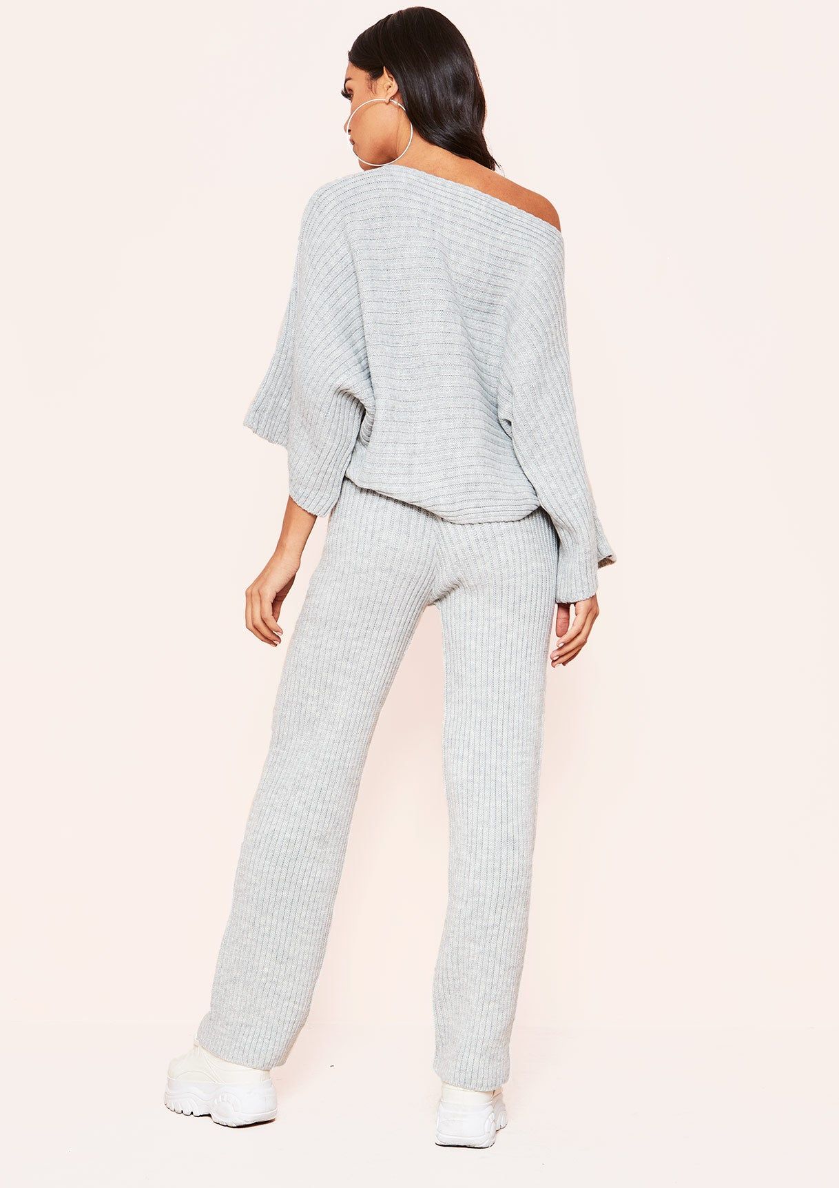 Everleigh Grey Ribbed Knit Co-Ord Set sold by Missy Empire product image thumbnail 2