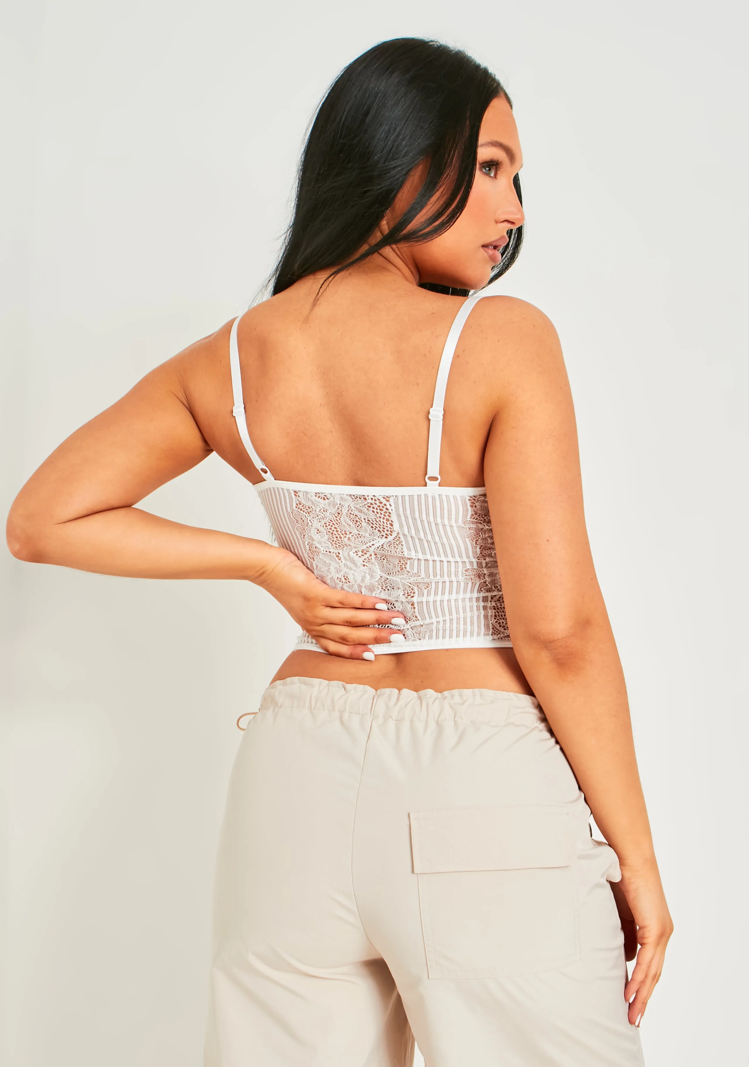 Roxanne White Lace Corset Top sold by Missy Empire product image thumbnail 3