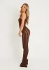 Eva Chocolate Laddered Knitted Seam Jumpsuit sold by Missy Empire
