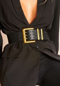 Fiana Black And Gold Chunky Belt sold by Missy Empire