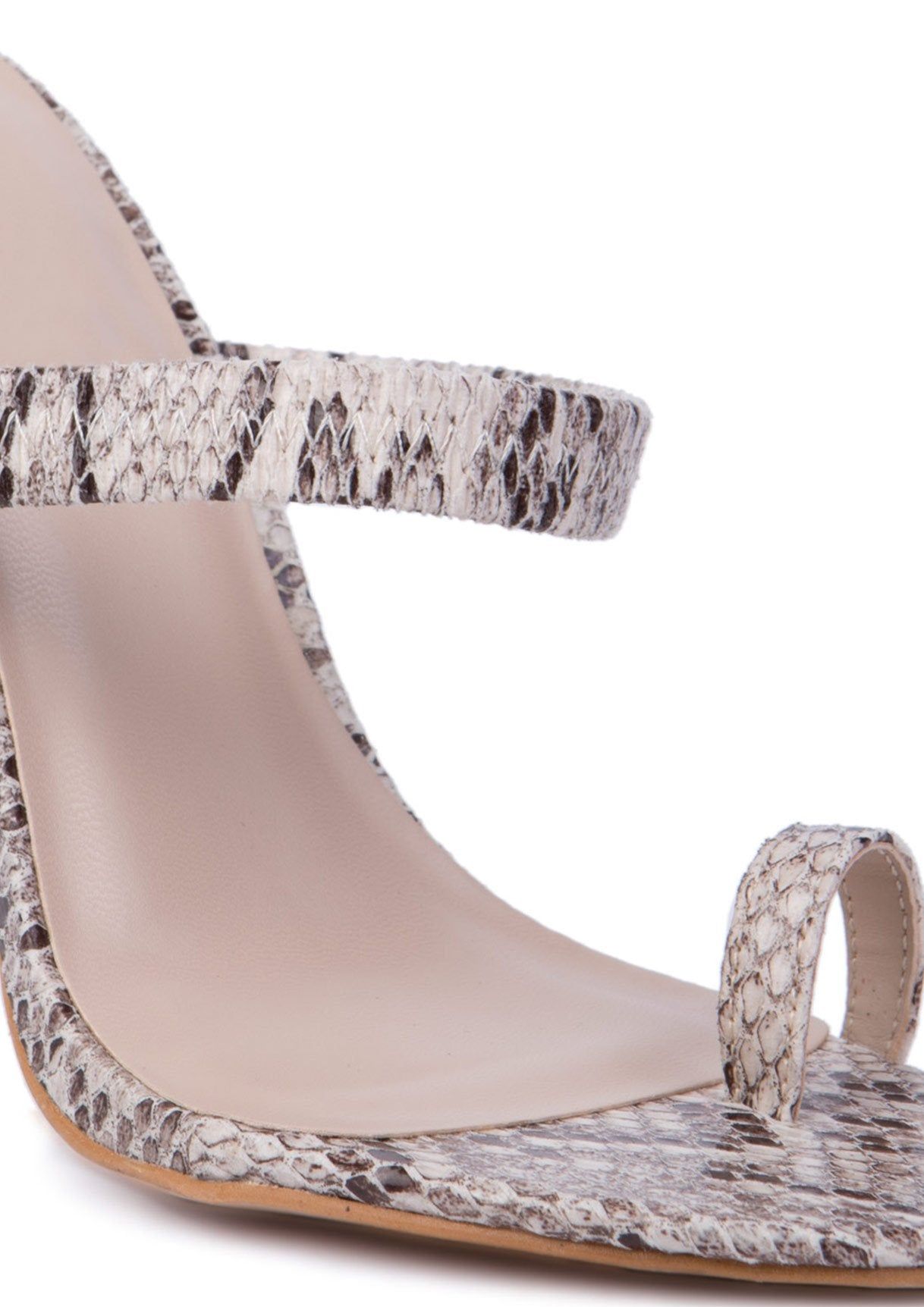 Tera Snake Print Toe Loop Heels sold by Missy Empire product image thumbnail 5
