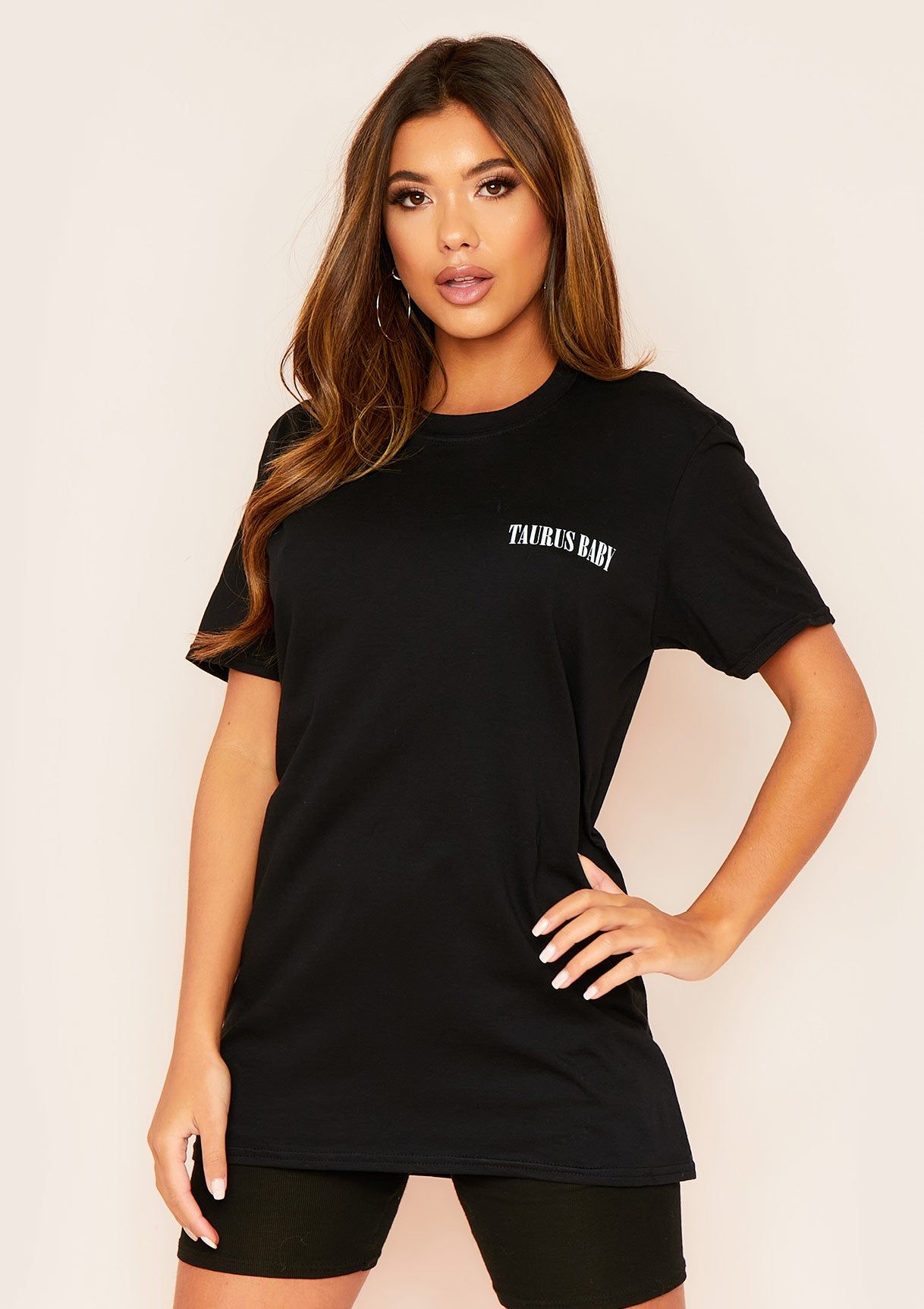 Anah Black Taurus Baby Slogan Horoscope T-Shirt sold by Missy Empire