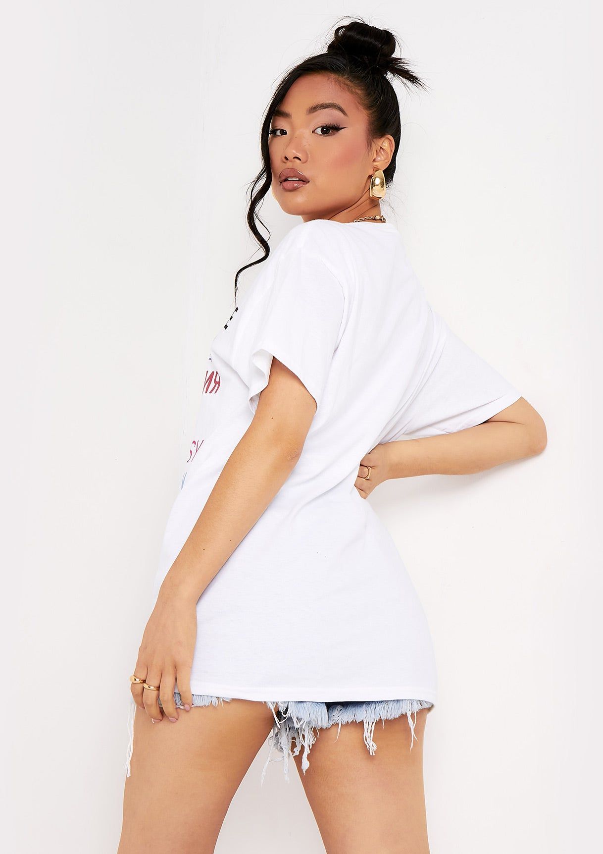 Shelly White Missy Empire Language Oversized T-Shirt sold by Missy Empire product image thumbnail 3