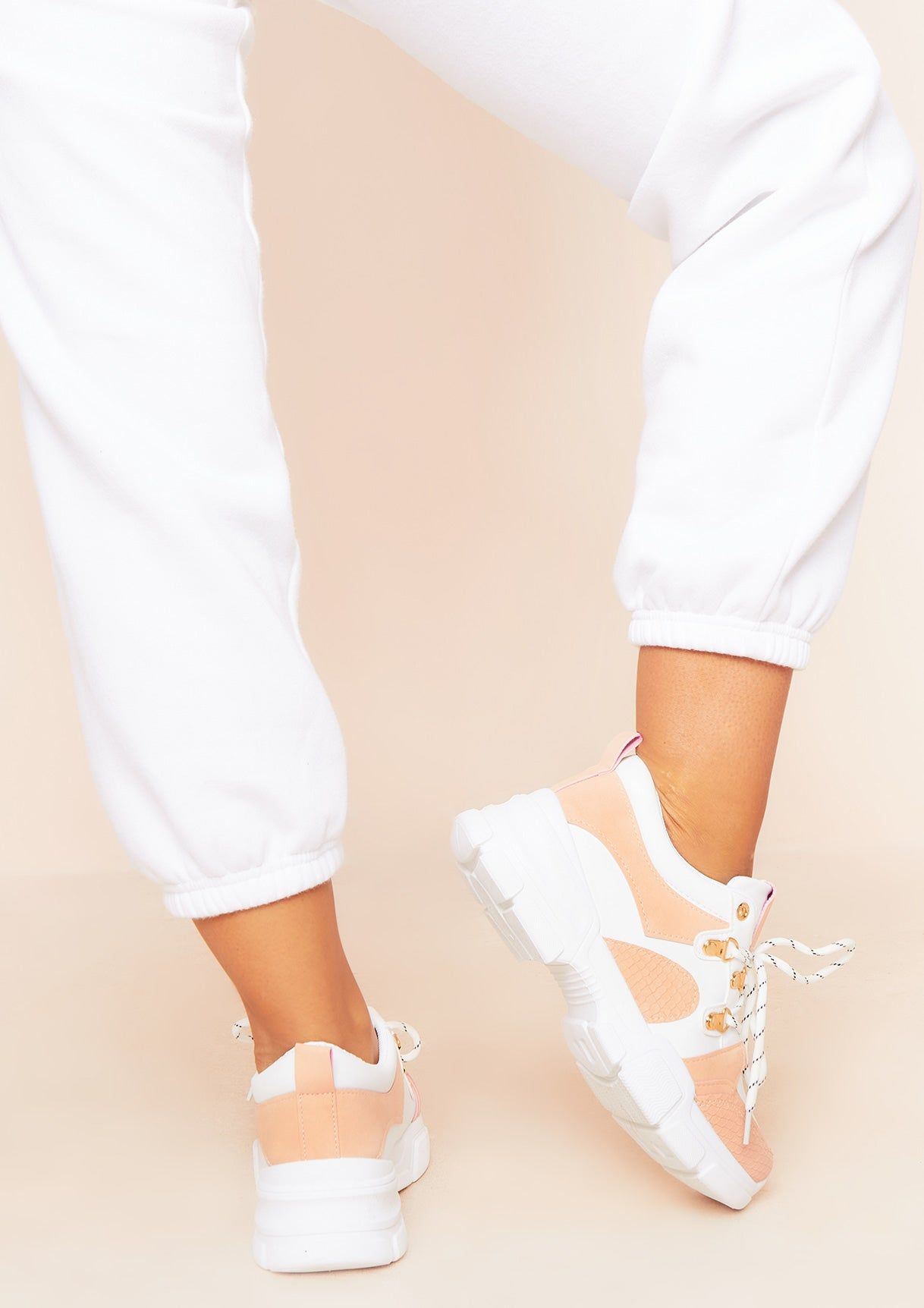 Bella Pink Chunky Sole Slogan Trainers sold by Missy Empire product image thumbnail 3