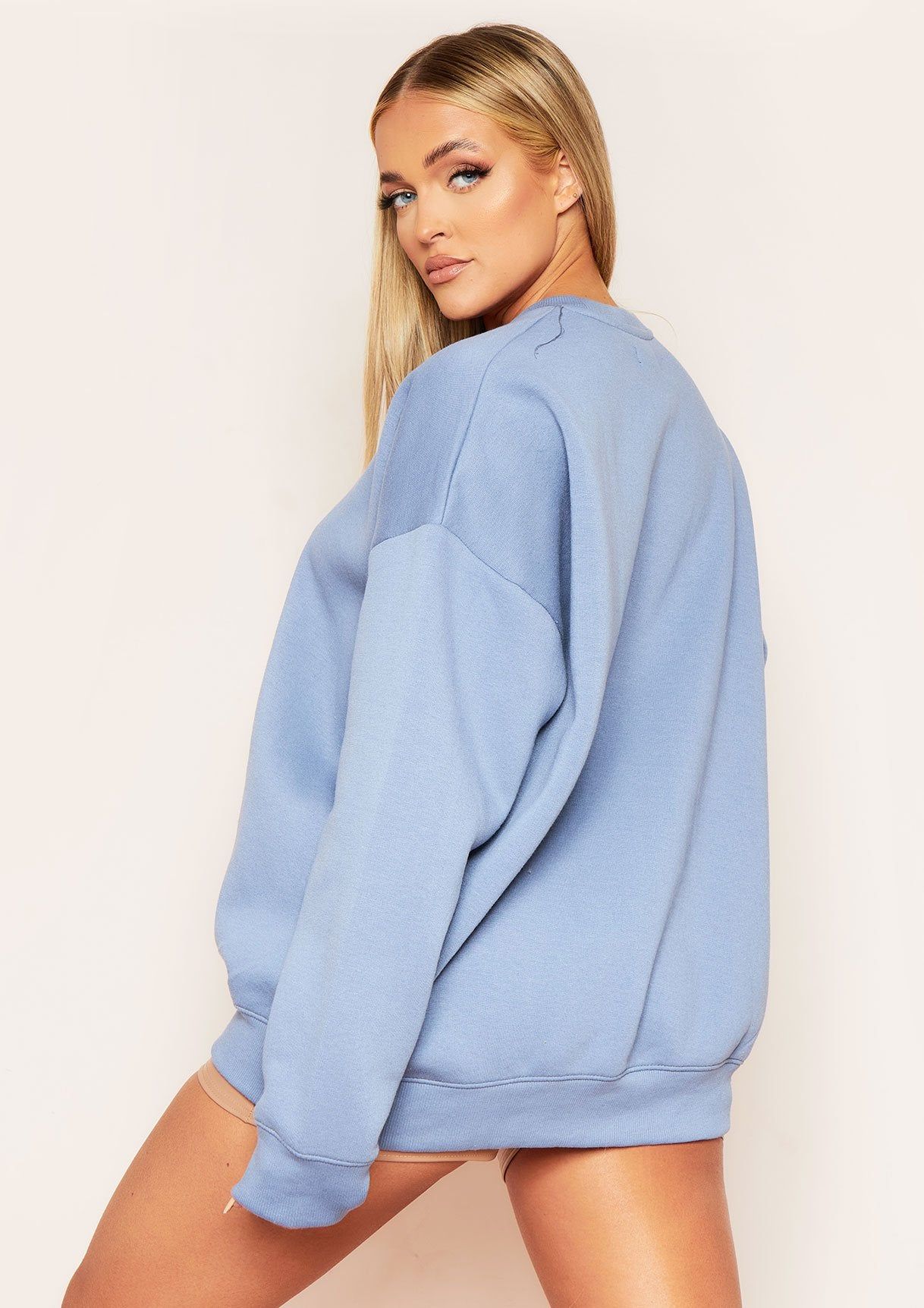 Mona Blue Oversized Sweatshirt sold by Missy Empire product image thumbnail 2