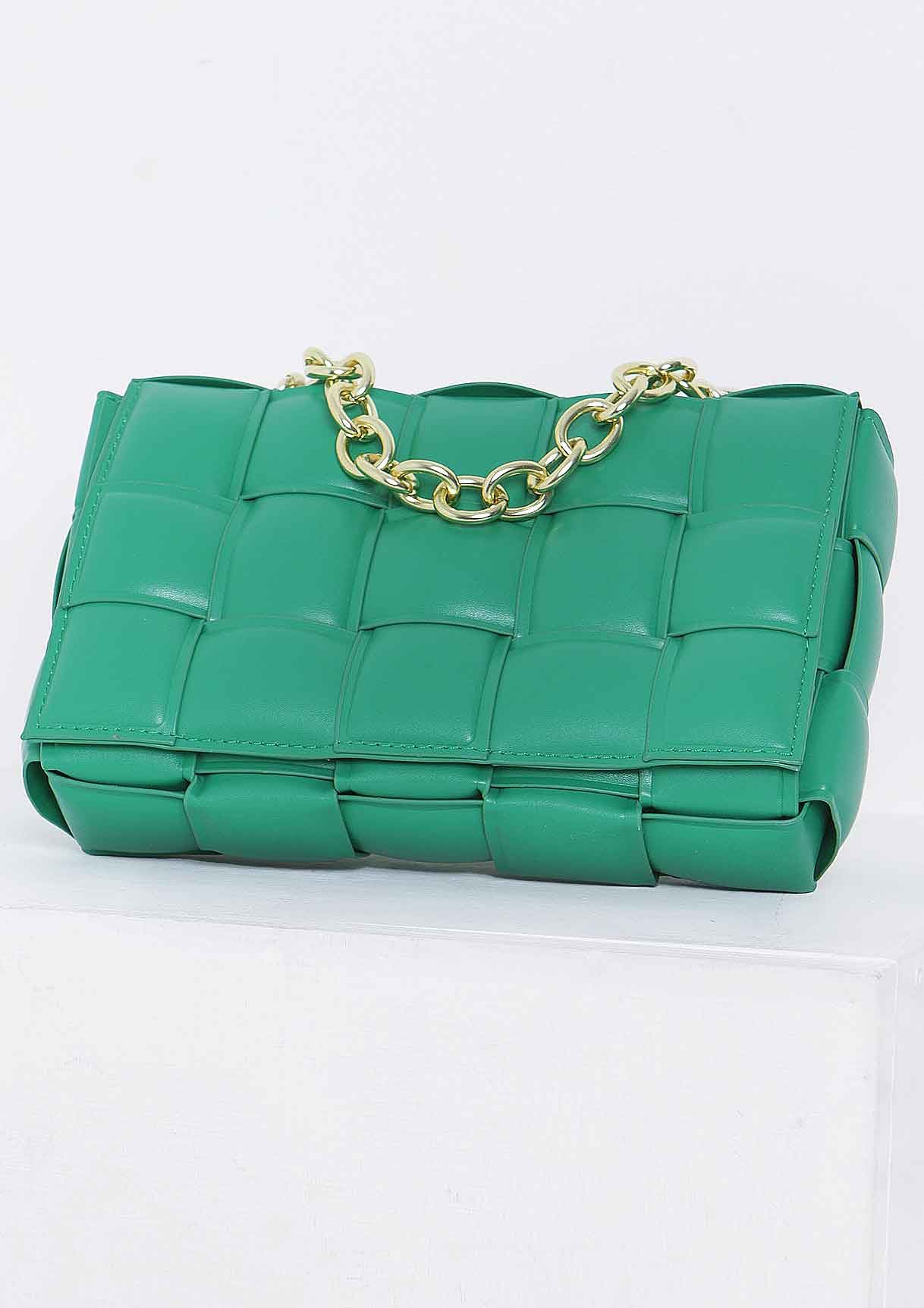 Pia Green Chain Woven Shoulder Bag sold by Missy Empire product image thumbnail 4