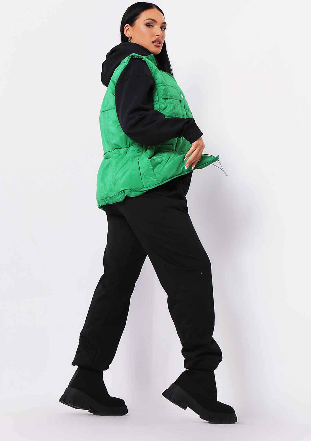 Nelly Green Padded Toggle Detail Gilet sold by Missy Empire product image thumbnail 3