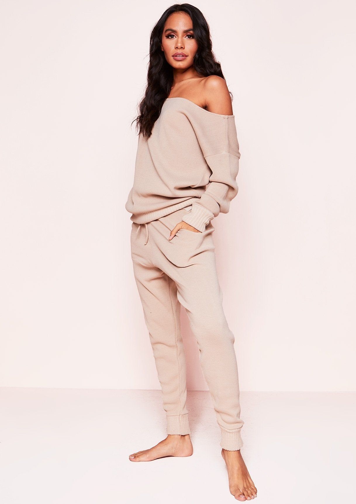 Jacky Beige Jumper Loungewear Set sold by Missy Empire product image thumbnail 2