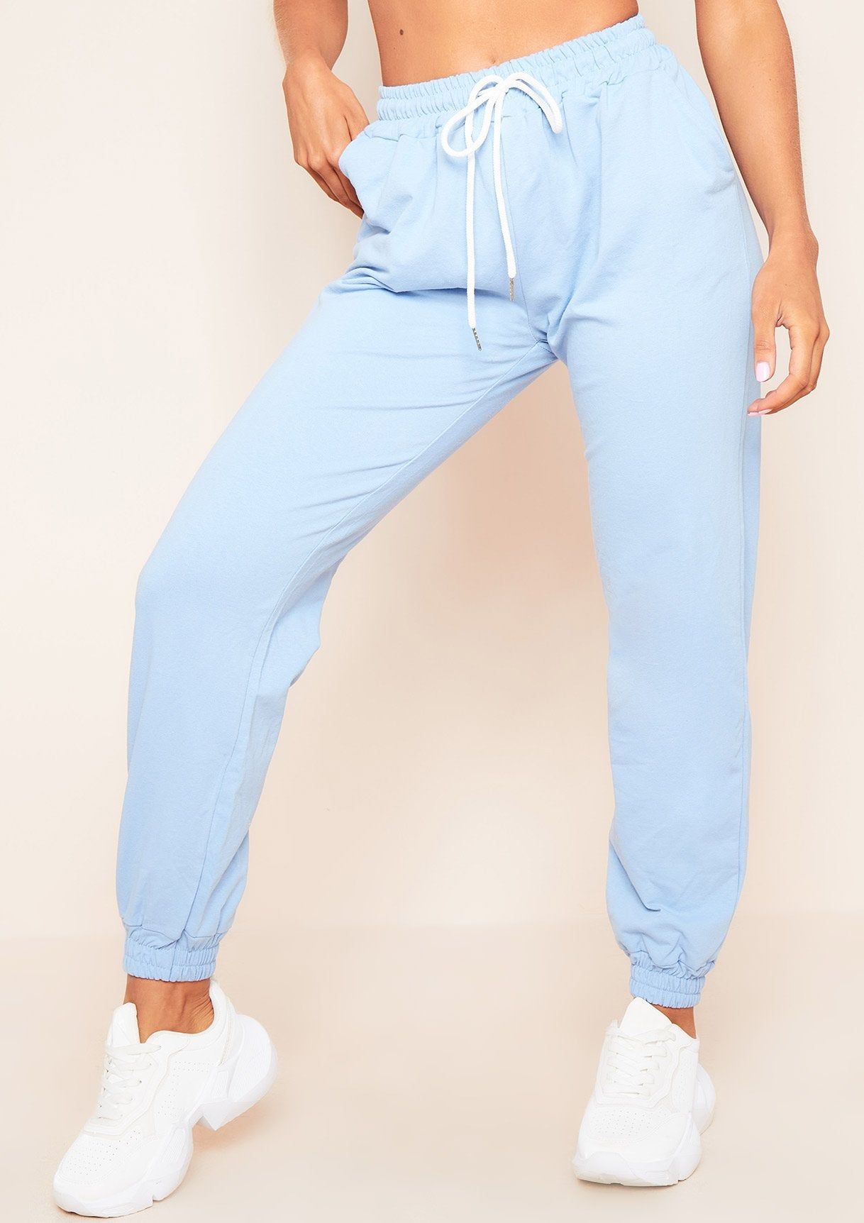Marie Blue Drawstring Casual Joggers sold by Missy Empire product image thumbnail 2