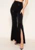 Taylor Black Sequin Front Split Flared Trousers sold by Missy Empire