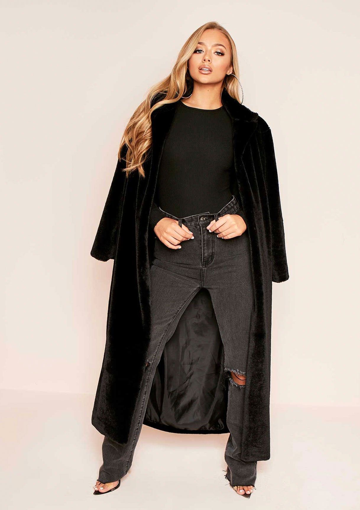 Camila Black Ribbed Long Sleeve Bodysuit sold by Missy Empire product image thumbnail 5