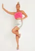 Kiely Pink Feather Bandeau Crop Top sold by Missy Empire