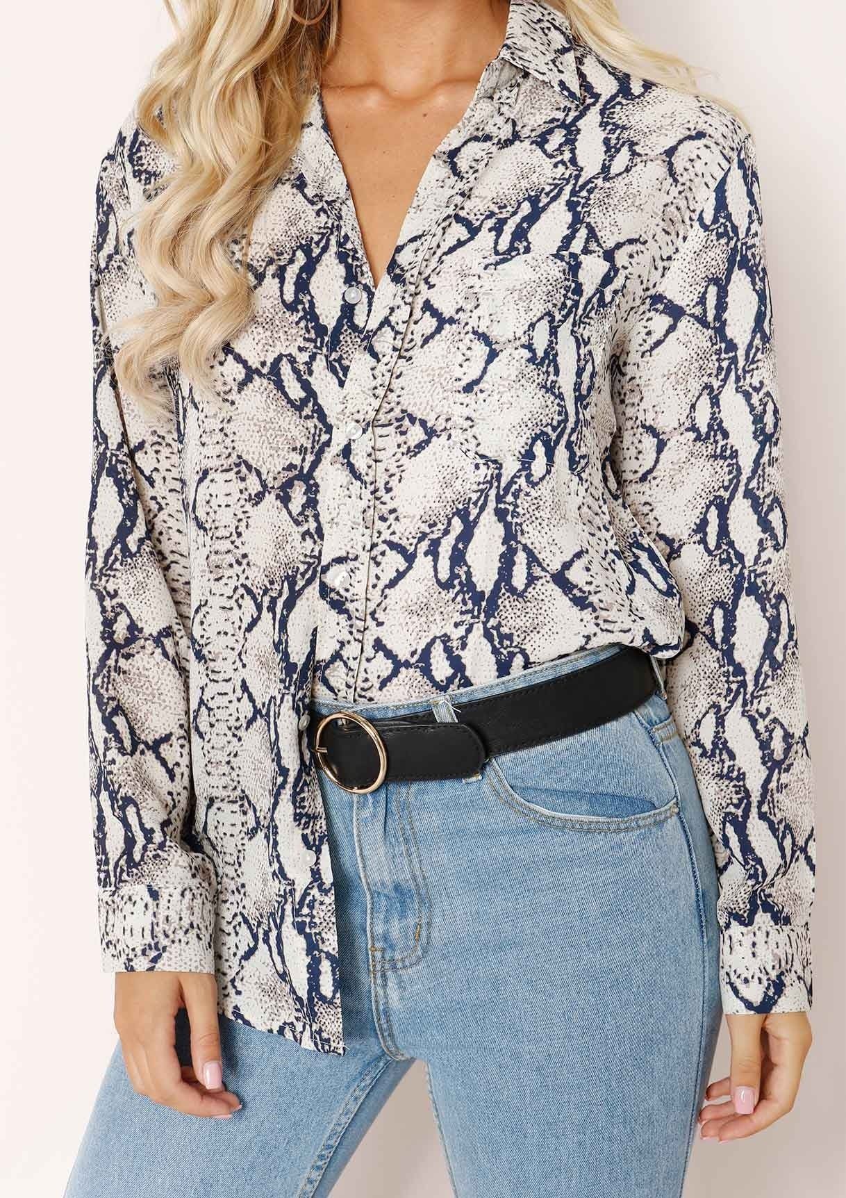 Robyn Snake Print Shirt sold by Missy Empire product image thumbnail 4