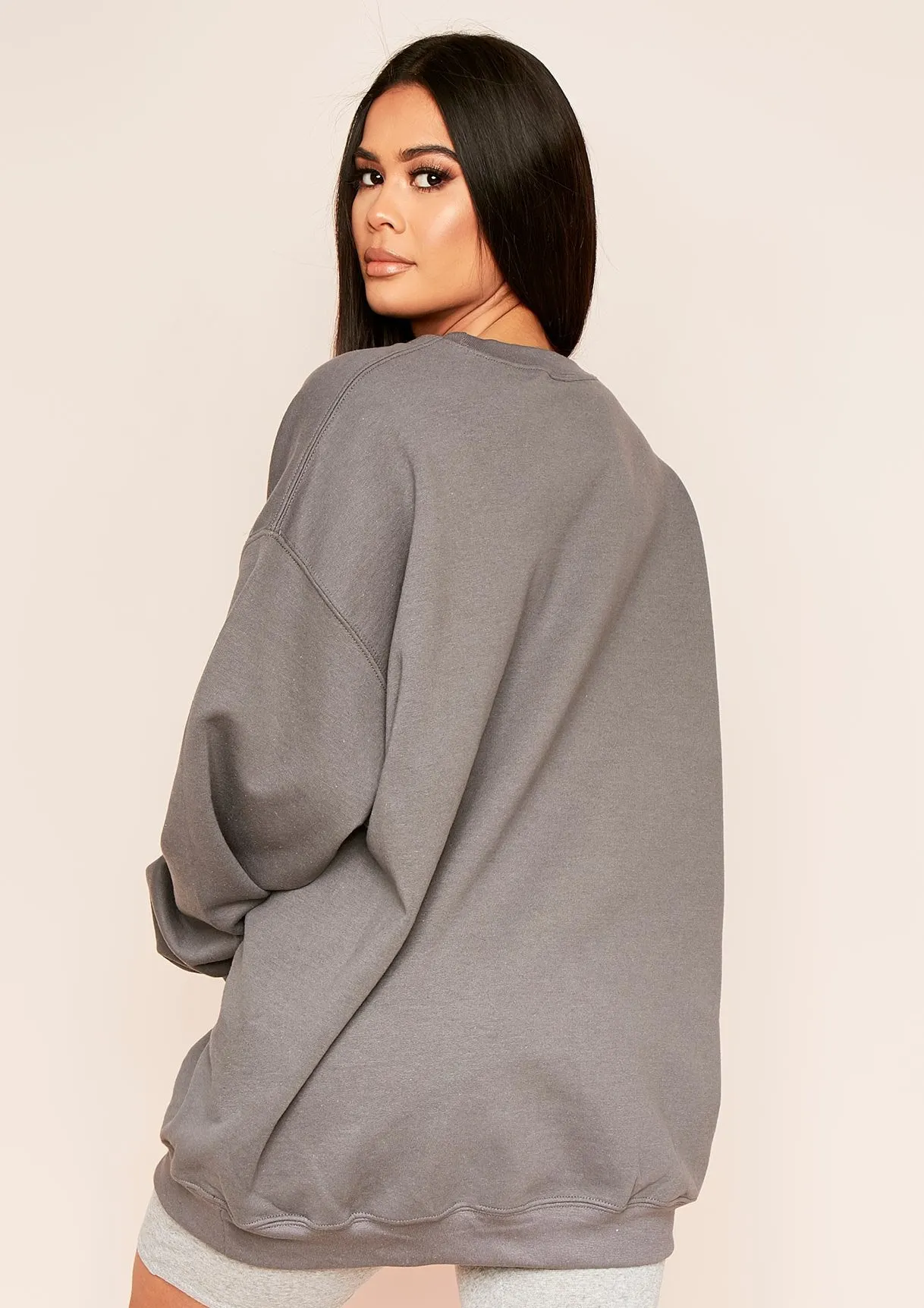 Lena Charcoal Oversized Sweatshirt sold by Missy Empire product image thumbnail 3