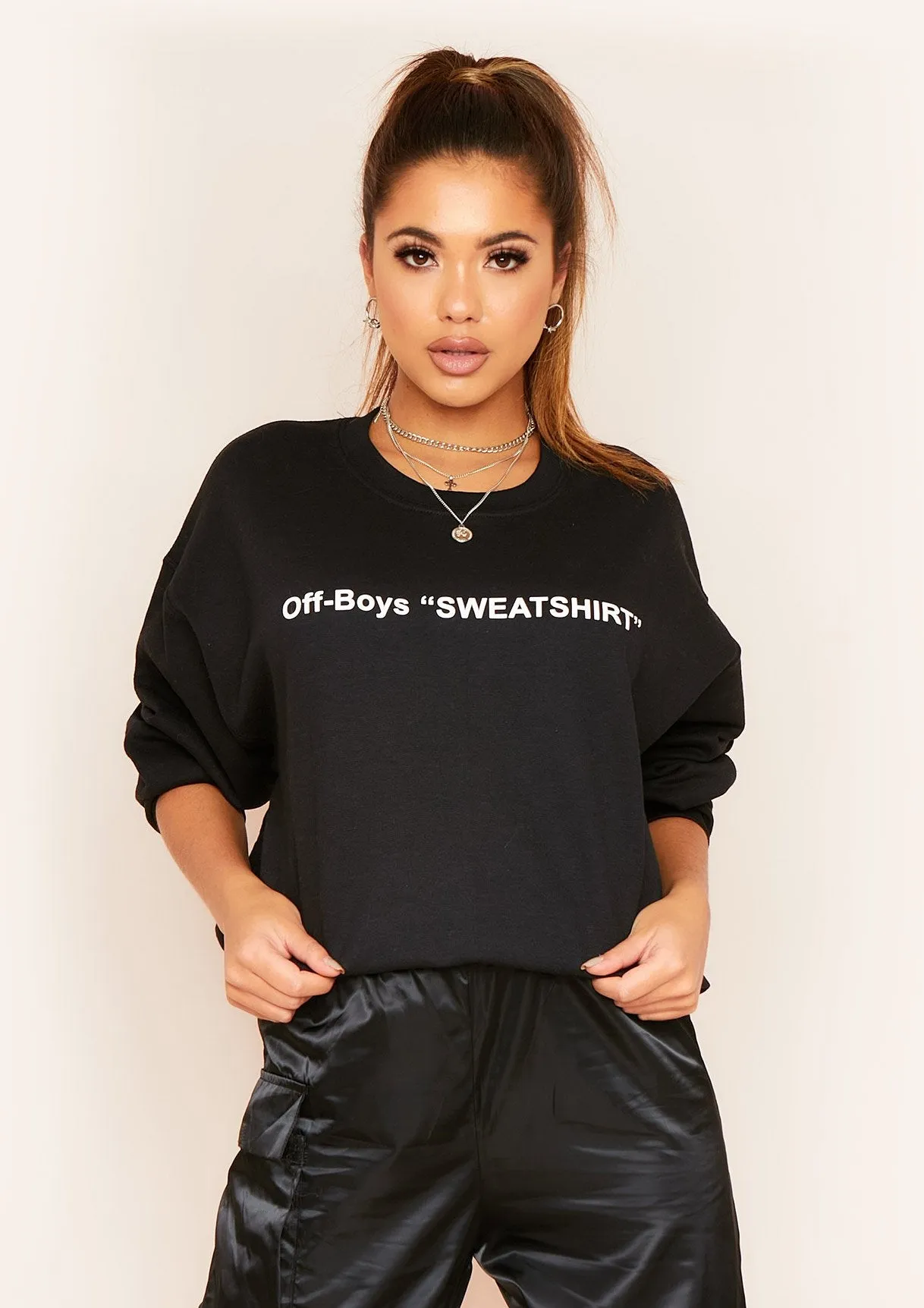 Handsa Black Slogan Off-Boys Sweatshirt sold by Missy Empire