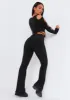 Jenna Black Ring Detail Shoulder Cut Out Crop Top sold by Missy Empire