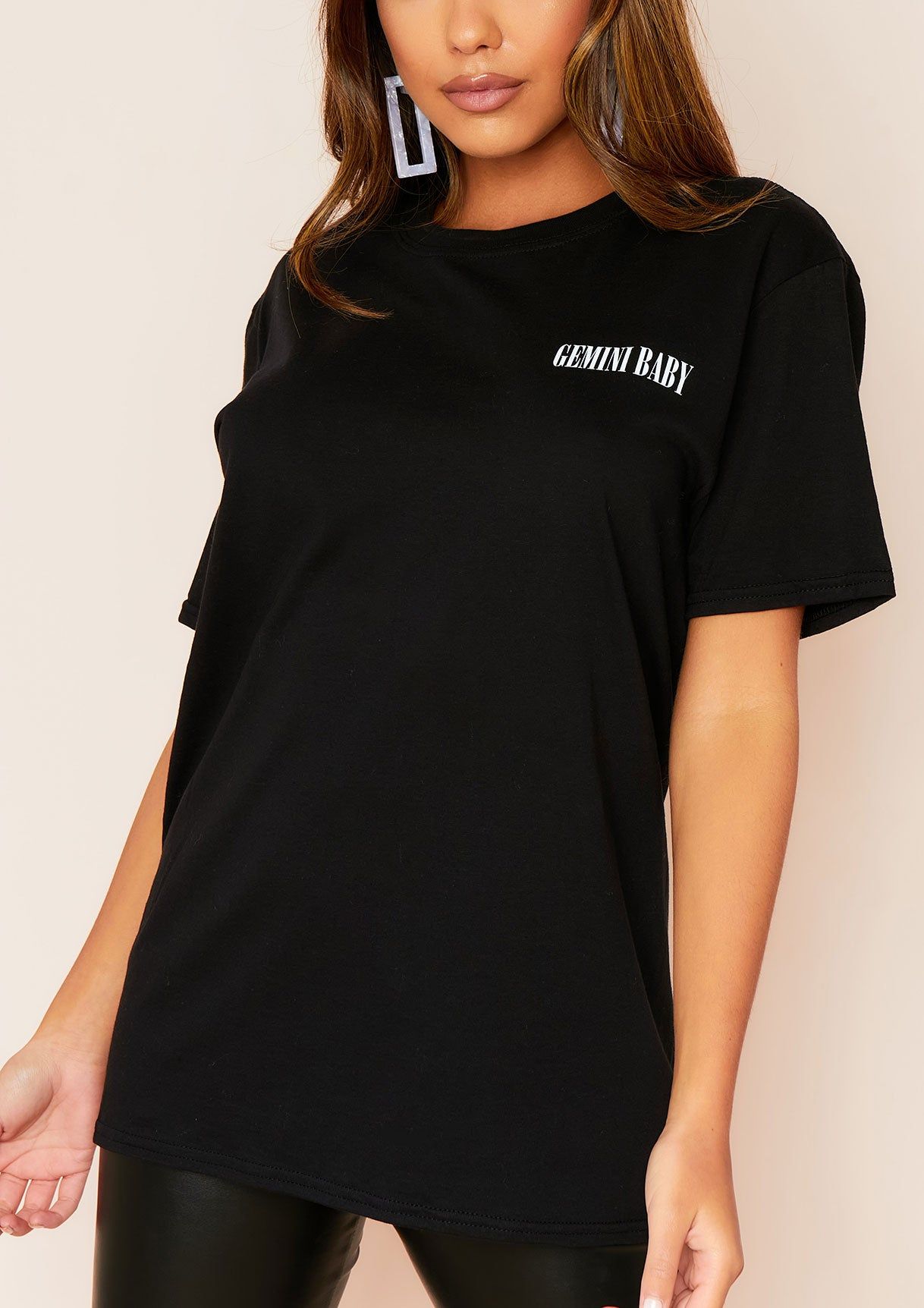 Anah Black Gemini Slogan Horoscope T-Shirt sold by Missy Empire product image thumbnail 2