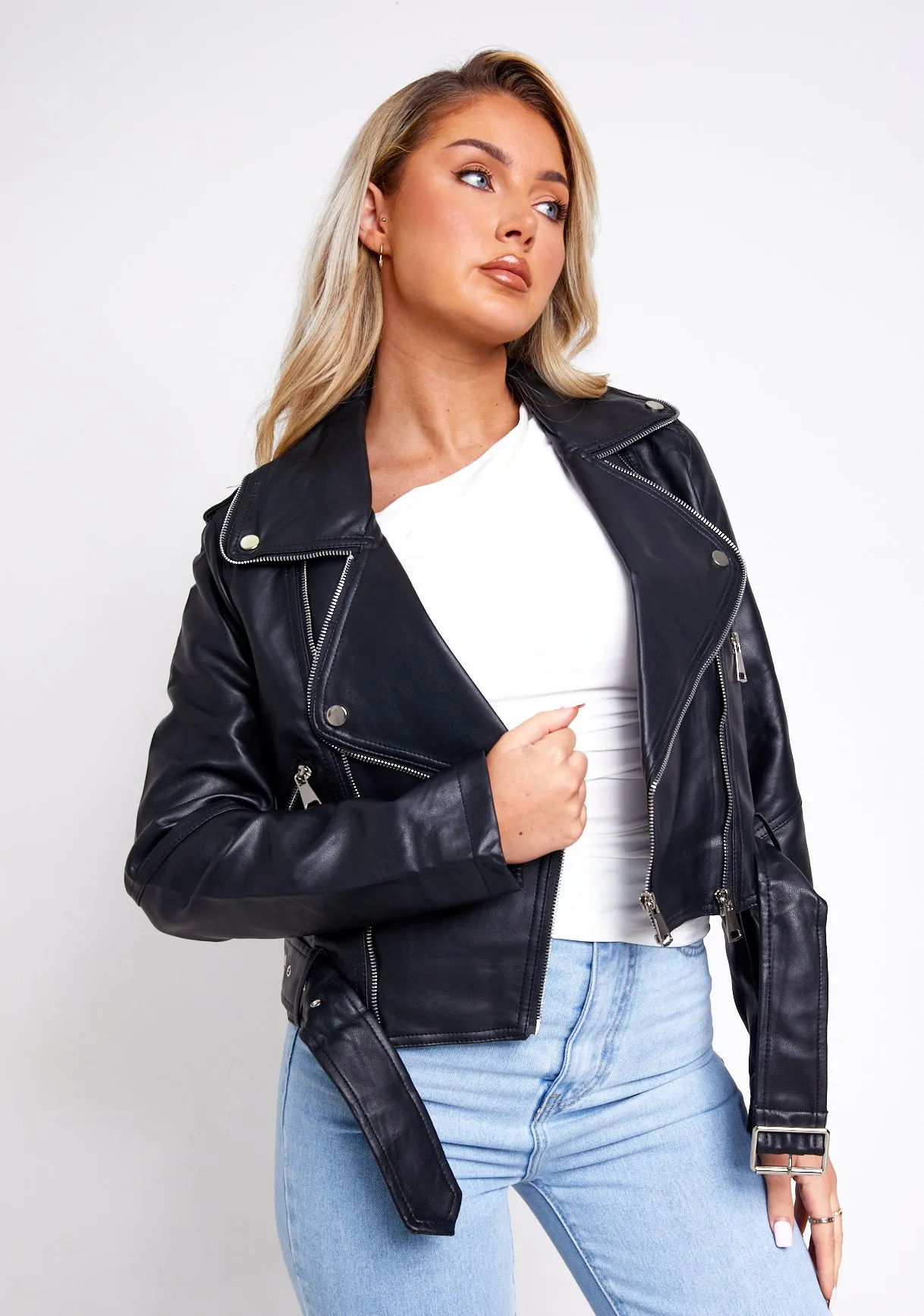 Lexi Black Faux Leather Jacket sold by Missy Empire product image thumbnail 2