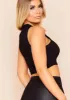 Holly Black Ribbed Racer Crop Top sold by Missy Empire