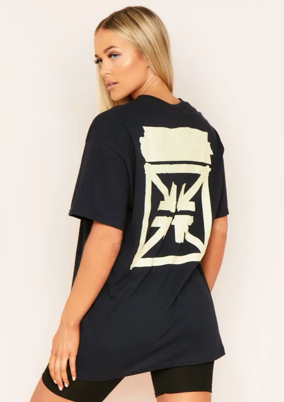 Evi Black Oversized Off-Boys Beige Slogan Graphic T-Shirt sold by Missy Empire