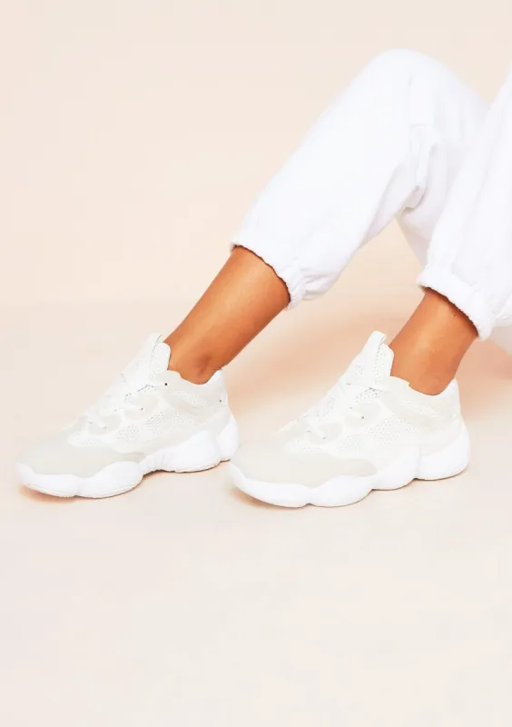 Alina White Chunky Panel Trainers sold by Missy Empire