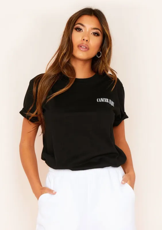 Anah Black Cancer Baby Slogan Horoscope T-Shirt sold by Missy Empire