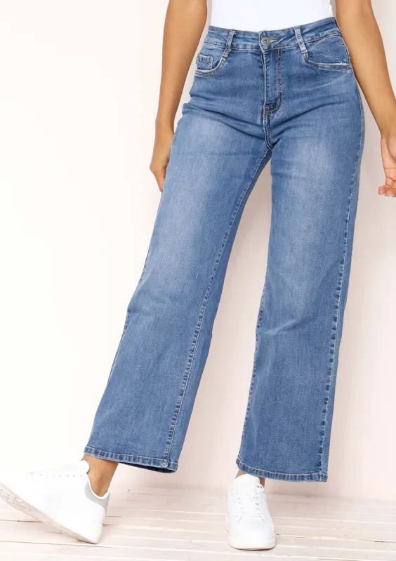Daphne Denim Wide Leg Jeans sold by Missy Empire