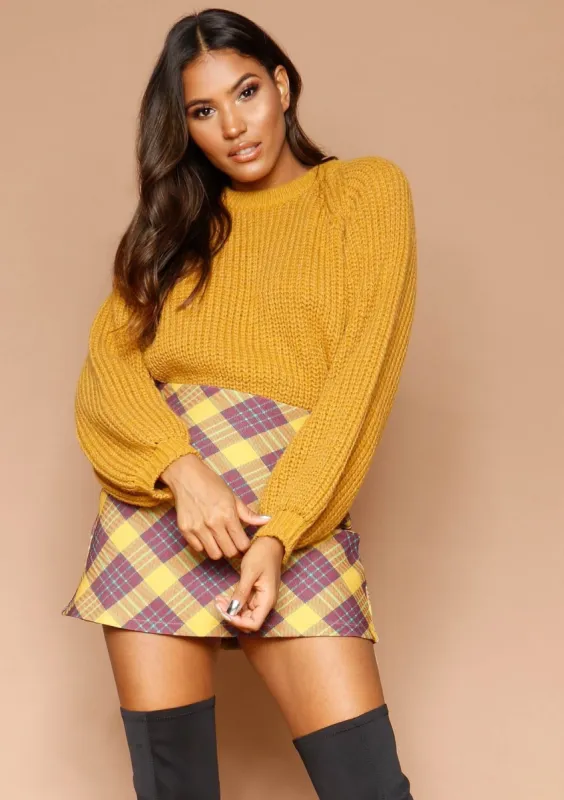 Immy Mustard Knit Jumper sold by Missy Empire